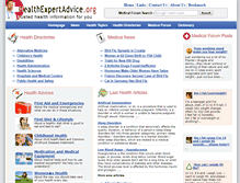 Tablet Screenshot of healthexpertadvice.org